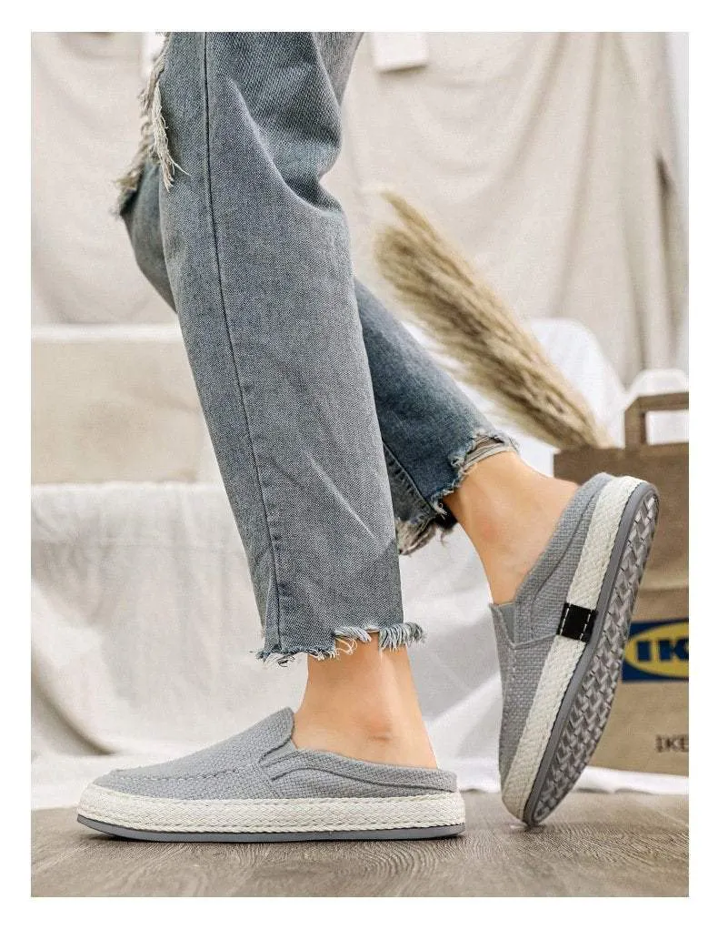 Summer casual linen shoes men's lazy trendy shoes 2023