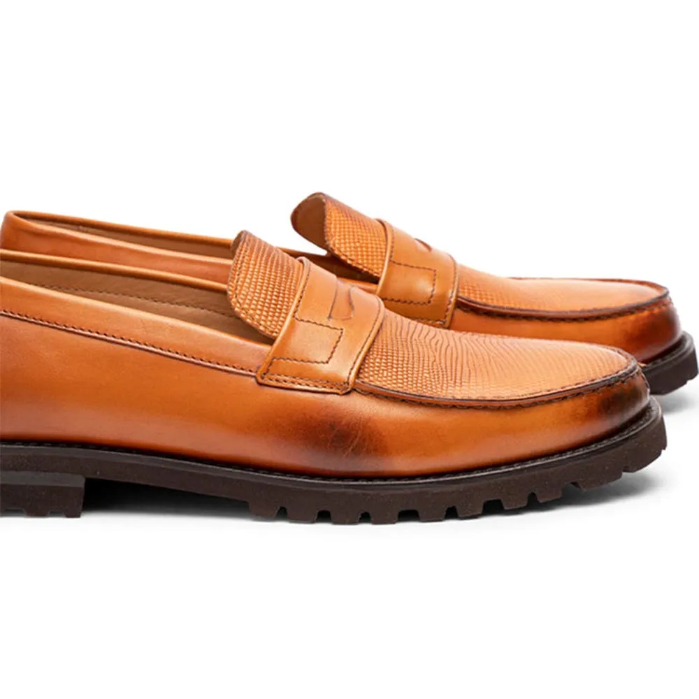 Tan Croco Lightweight Moccassin