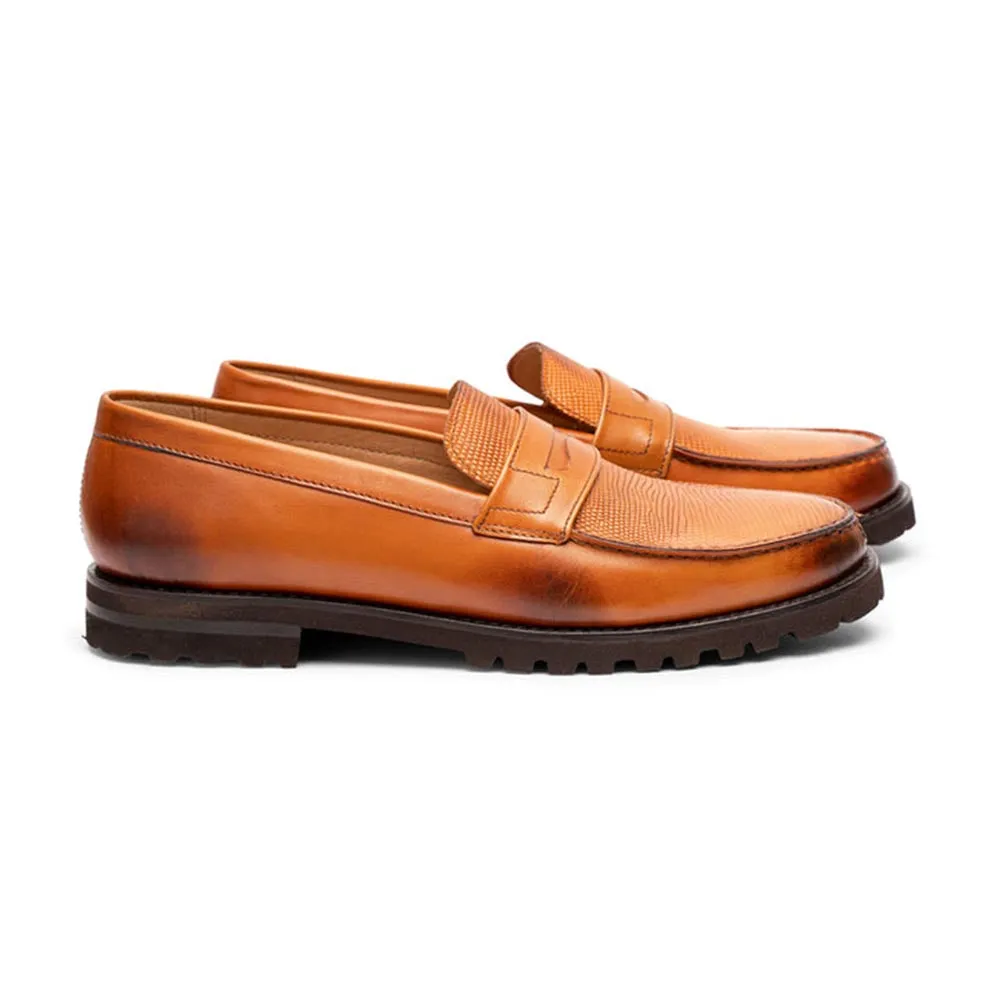 Tan Croco Lightweight Moccassin