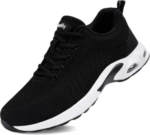 Tinefiy Steel Toe Shoes for Women Lightweight Safety Shoes Air Cushion Comfortable Slip Resistant Indestructible Womens Puncture Proof Work Shoe
