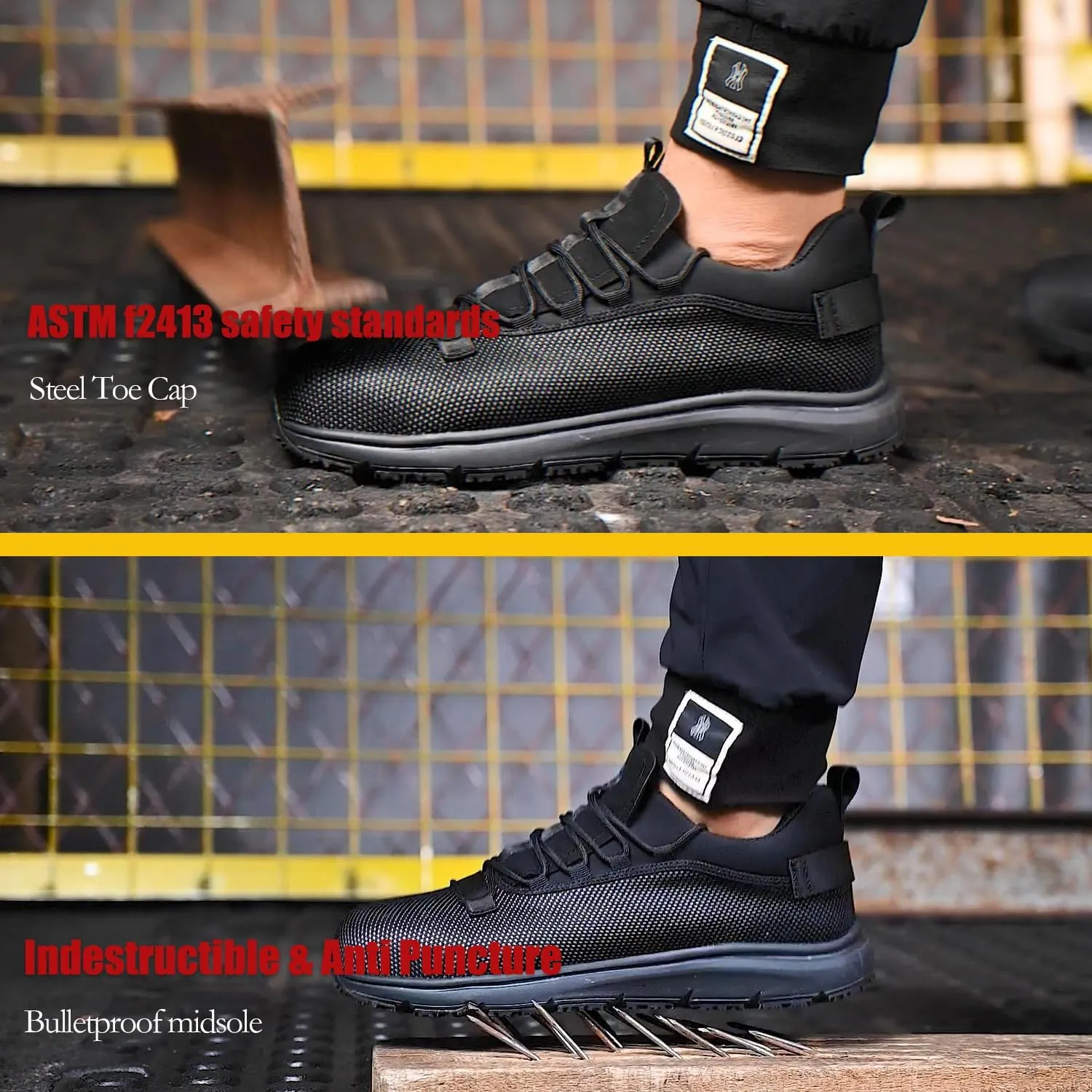ulogu Steel Toe Shoes for Men WomenWaterproof Lightweight Roofing ShoeSafety Industrial Work Sneakers