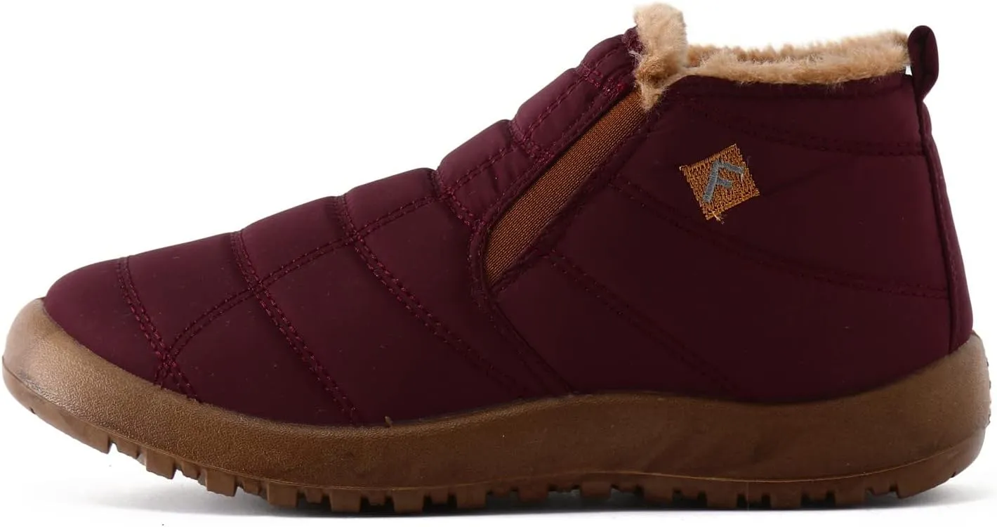 Winter Boots for Women Warm Fur Lined Ankle Booties Waterproof Shoes Slip On Walking Lightweight Outdoor Booties