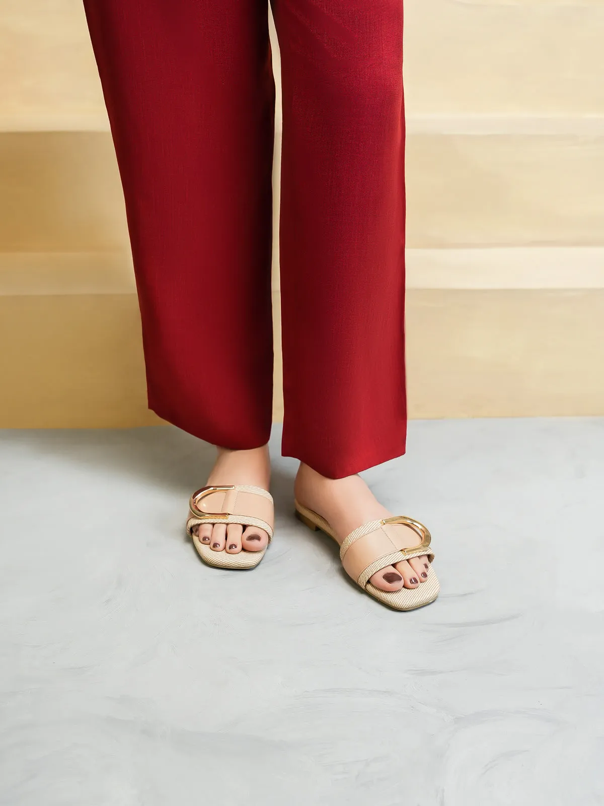 Women "MATTEO" Buckled Detailing Slippers