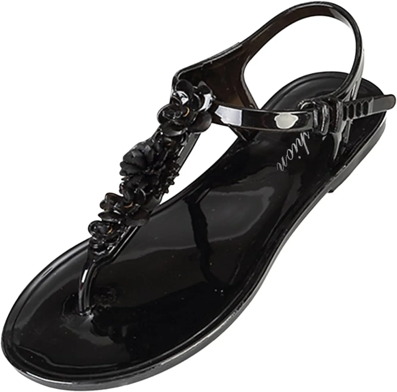 Women's Sandals Buckle Adjustable Ankle Strap Flats Summer Flowers Clip Toe Slip On Wedding Party Dress Shoes
