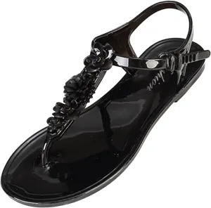 Women's Sandals Buckle Adjustable Ankle Strap Flats Summer Flowers Clip Toe Slip On Wedding Party Dress Shoes