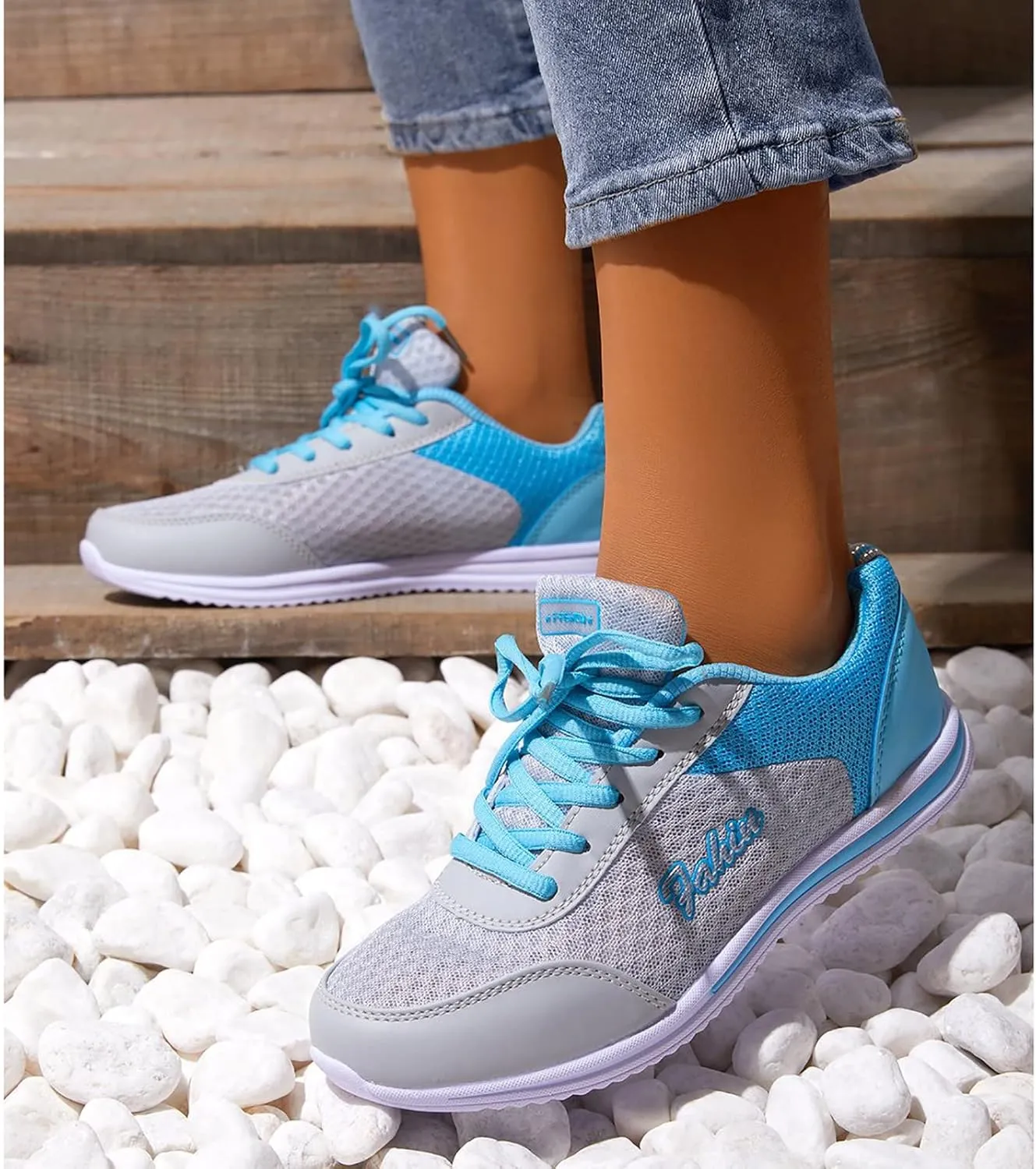 Womens White Tennis Shoes Leather Sneakers Casual Walking Shoes for Women Women's Road Running Shoes Sports Loafer Women Sneakers for Men Clearance