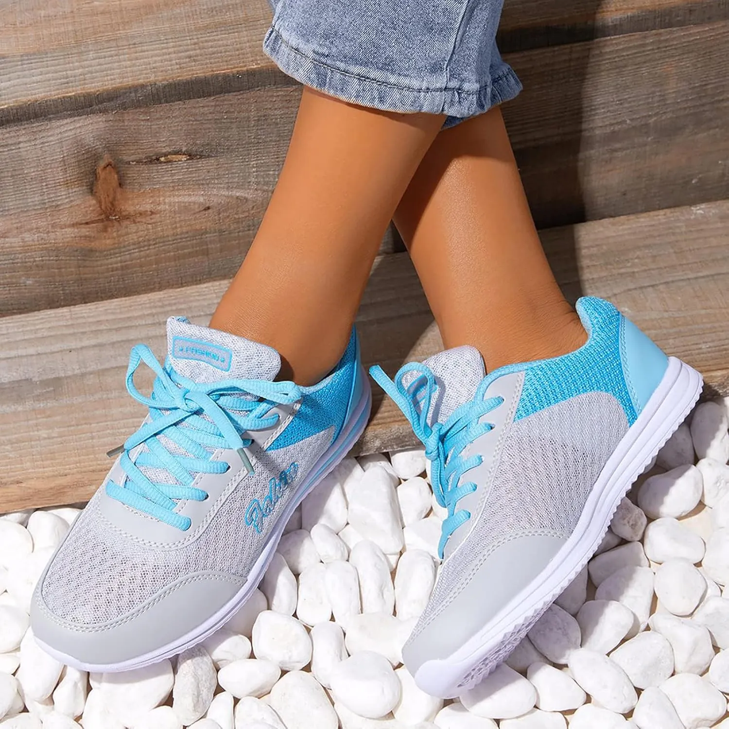 Womens White Tennis Shoes Leather Sneakers Casual Walking Shoes for Women Women's Road Running Shoes Sports Loafer Women Sneakers for Men Clearance
