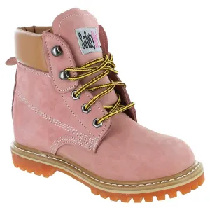 Womens Work Boots | Waterproof Leather Work Boots for Women | Oil & Slip-Resistant Soft Toe Boots for Women | Premium Nubuck Leather | Lightweight and Comfortable | Pink Leather - 11.5W